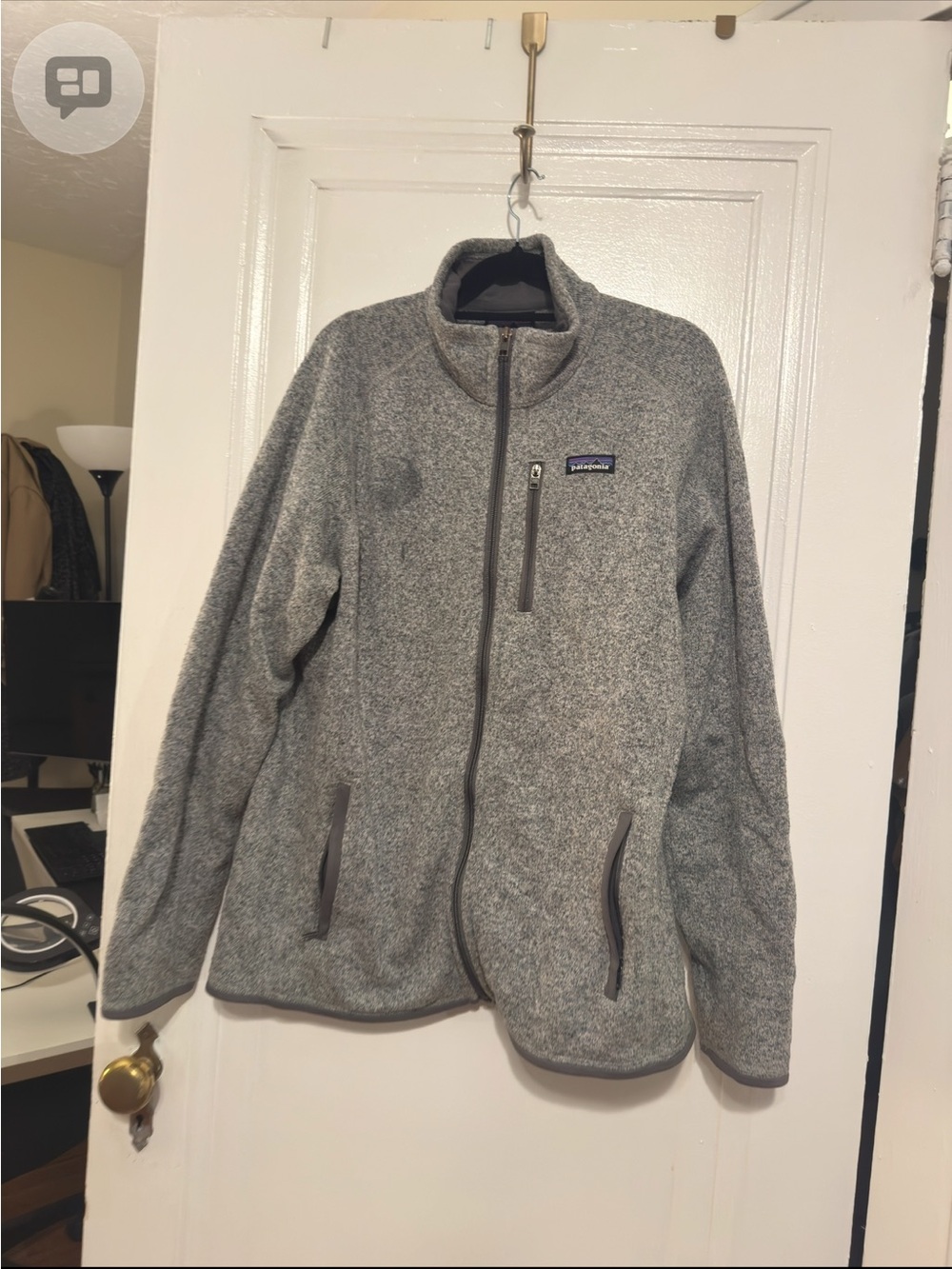 Patagonia Heather Gray Zip-Up Fleece Jacket
